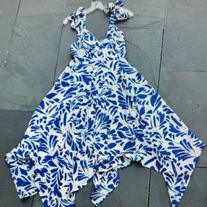 Blue and White Patterned Dress